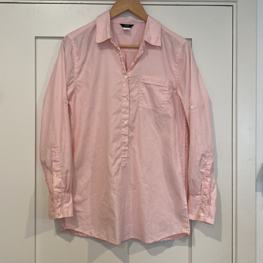 J Crew Women's Lightweight Oxford Tunic Collared Size S